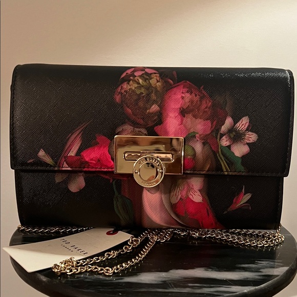 Ted Baker London Cyra Clutch with Floral Motif & Gold hardware